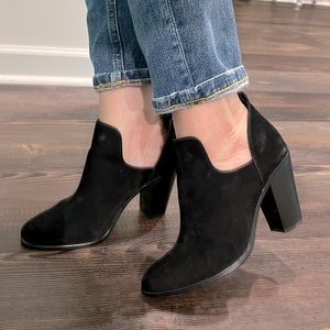 Vince Camuto Black Genuine Leather Ankle Boots Shoes Shooties Size 6.5